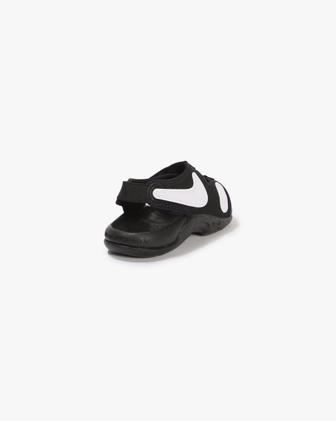 Black double clearance strap nike slides