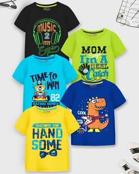 Typographic Print Crew-Neck T-Shirt