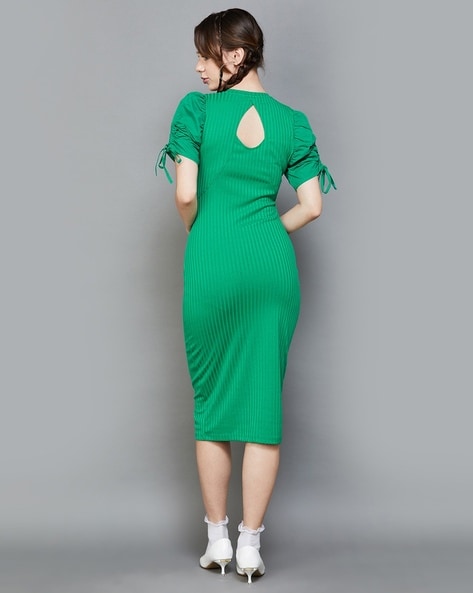 Buy Ginger by Lifestyle Green Bodycon Dress for Women Online