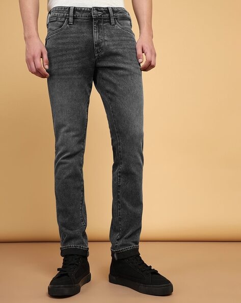 Wrangler Acid-Wash Low-Rise Tapered Jeans