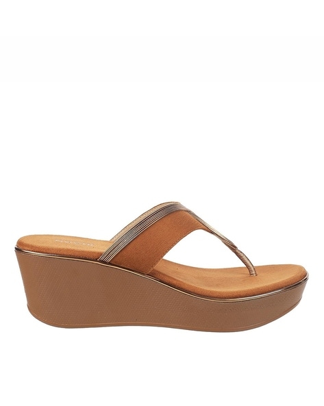 Mochi Women T-Strap Slip-On Wedges