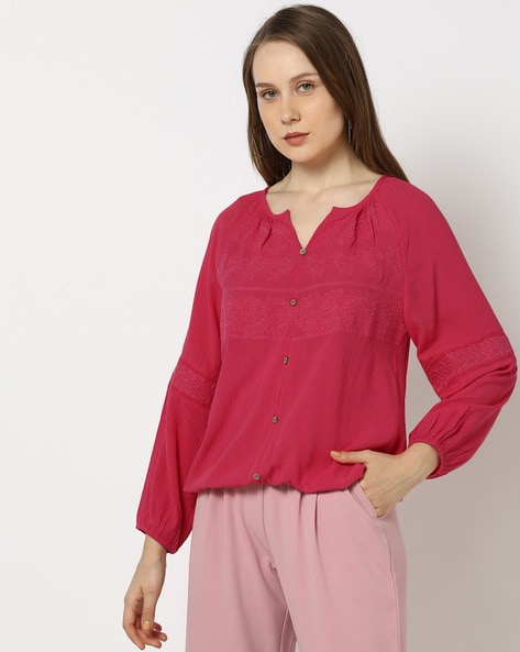 Women Embroidered Relaxed Fit Top