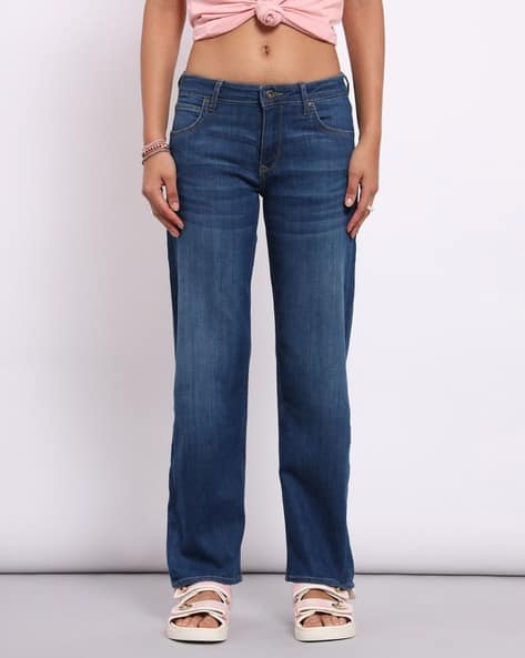 Women Mid-Wash Straight Fit Jeans