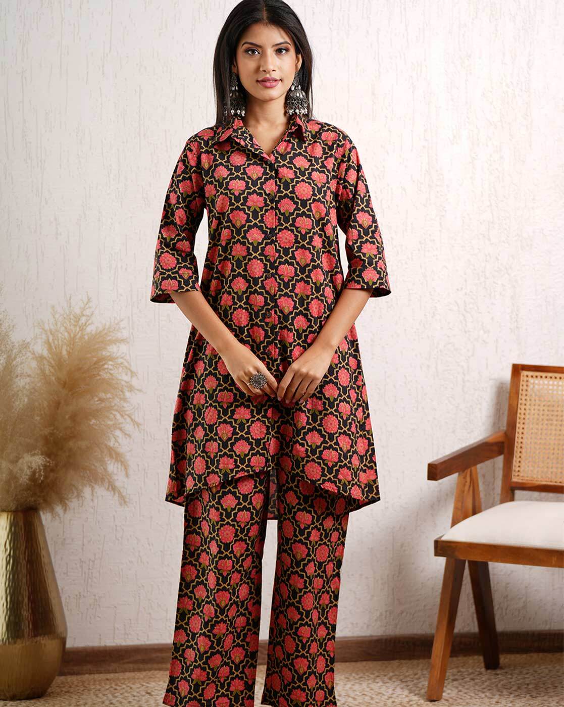 Printed Women's Sleepwear Top and Pajama Set Night Dress, Cotton at Rs  650/piece in Jaipur