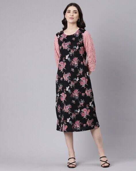 Floral Print A-Line Dress