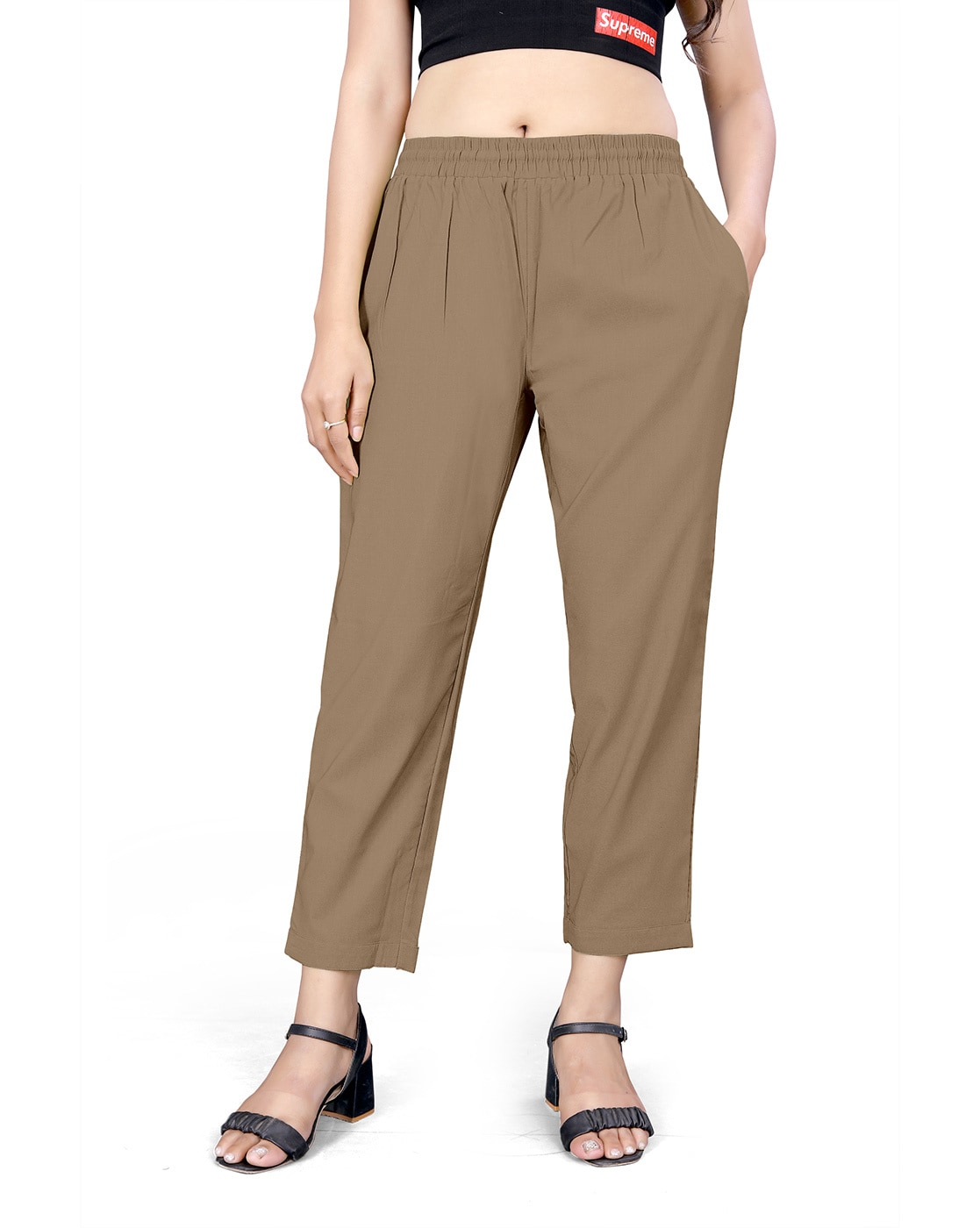 Flat Front Pants with Insert Pockets