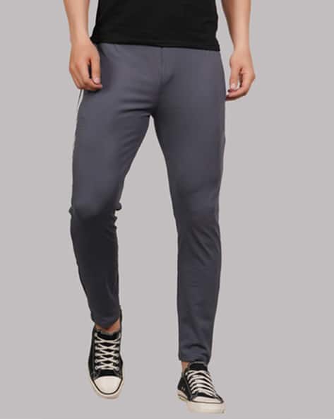 Straight Track Pants with Elasticated Drawstring Waist - Main Image