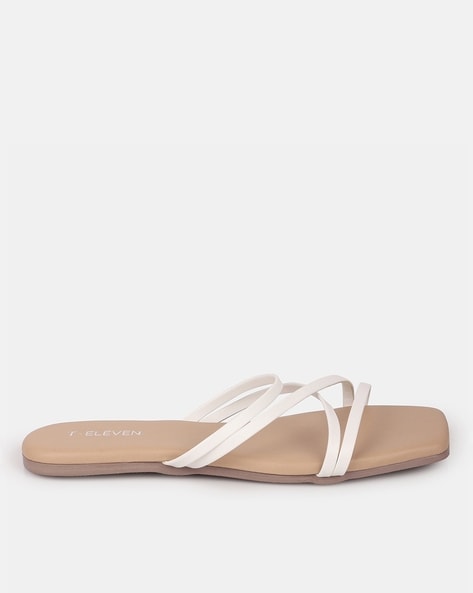 White slip deals on sandals