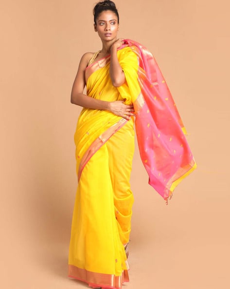 Buy Yellow Sarees for Women by Indie Picks Online