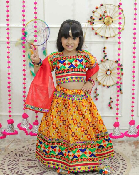 Radha Navratri Garba Girls Dress for Kids - Radha Rani Garba Dress Girls