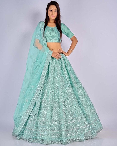 Embellished Flared Lehenga Choli Set with Dupatta - Storkey Shop Collection