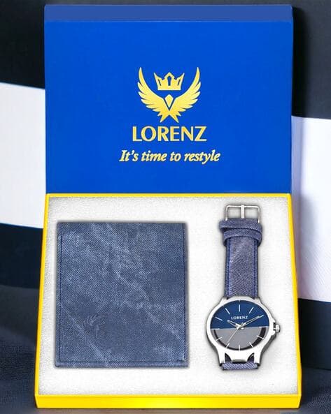 LORENZ CM-1058WL-05 Water-Resistant Analogue Watch with Wallet