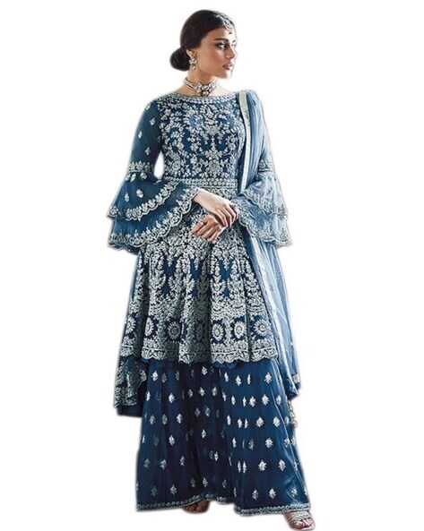 Women Embellished & Embroidered Semi-Stitched  Straight Dress Material Price in India