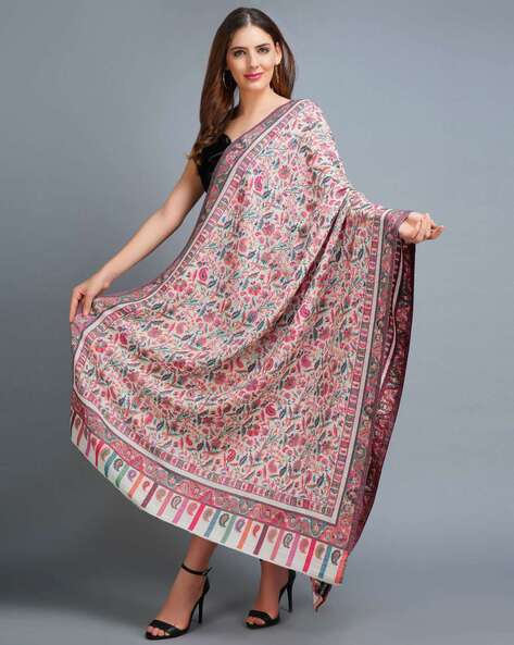 Floral Print Cashmere Weave Shawl Price in India