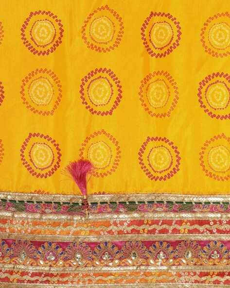 Orange Gharchola Bandhani Saree Pure GajiSilk - Bandhani