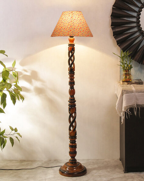 Wooden twist floor sales lamp