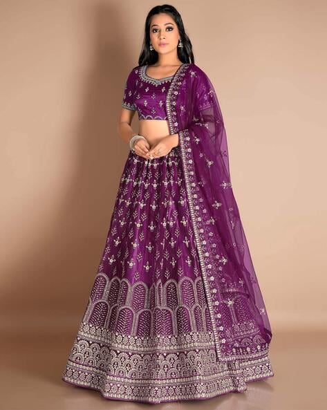 Bridal Wear Velvet Wine Lehenga Choli at Rs.50000/Piece in shimla offer by  Nikita Bhushan