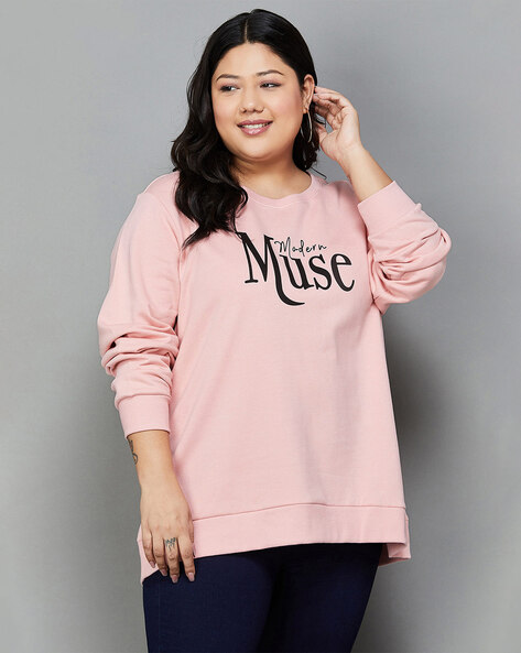 Plus size pink clearance sweatshirt