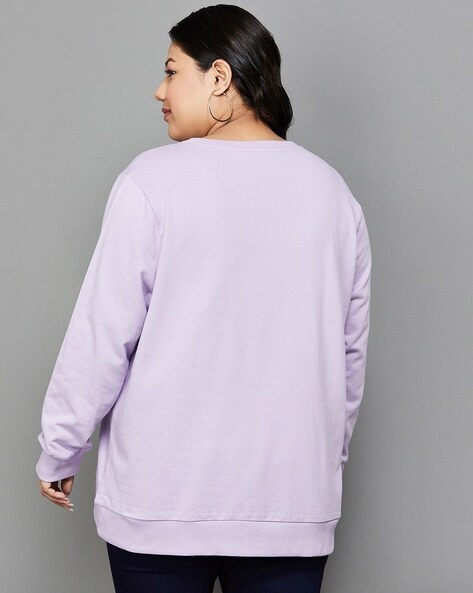 Plus size outlet purple sweatshirt