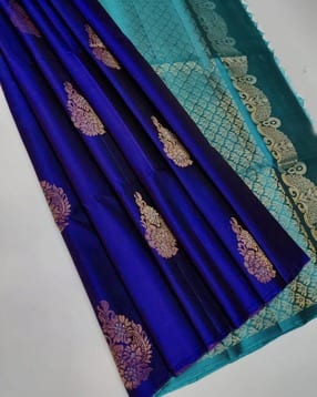 anjaneya sarees Women Floral Woven Banarasi Saree-picture-12
