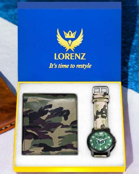 LORENZ Men CM-2069WL-23 Water-Resistant Analogue Watch with Wallet