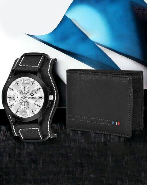 LORENZ CM-4026GL-01 Water-Resistant Analogue Watch & Wallet Set