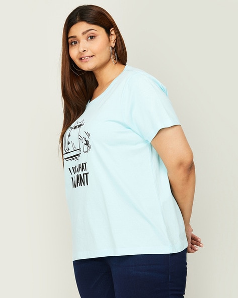 Plus size crew shop neck t shirts