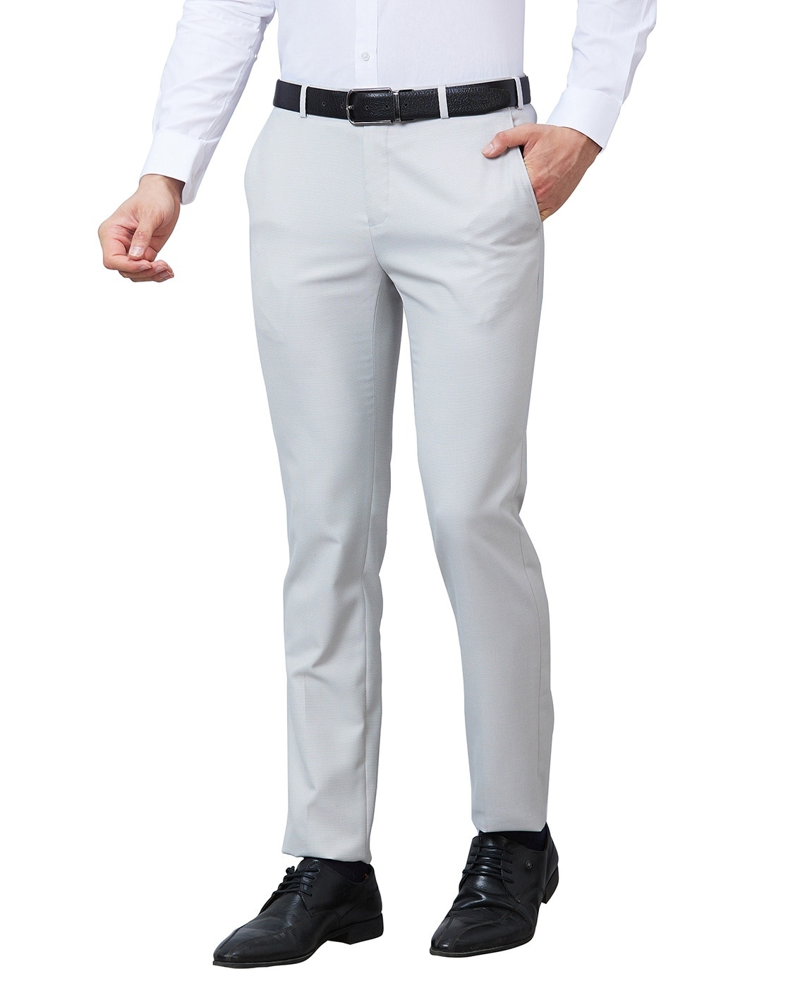 Buy Raymond Men's Flat Front Contemporary FIT Fancy Blue Formal Trousers at  Amazon.in