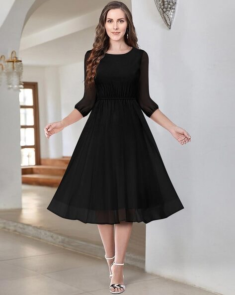 Black 2024 flare gown