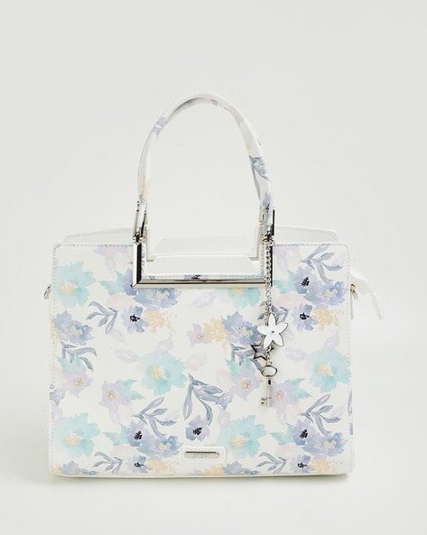 Women Floral Print Tote Bag with Dual Handles