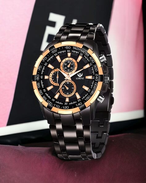 Mens watch black on sale chain