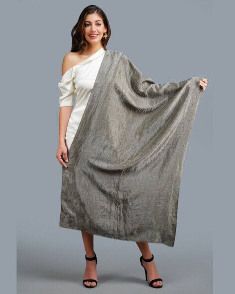Buy Silver Shawls Wraps for Women by Dusala Online