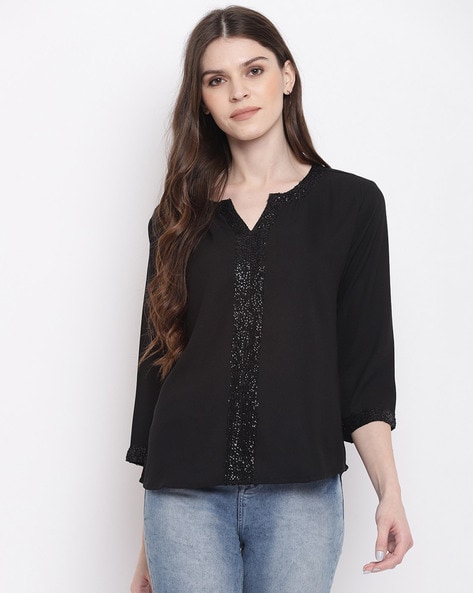 Buy Black Tops for Women by Mayra Online