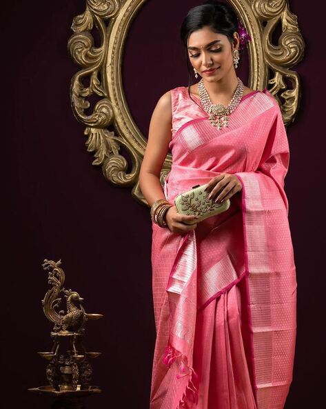 Buy Pink Sarees for Women by Indie Picks Online