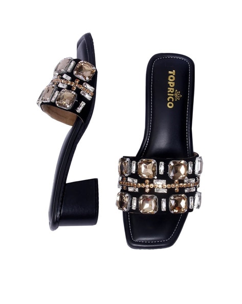 Buy Black Heeled Sandals for Women by TOPRICO Online Ajio