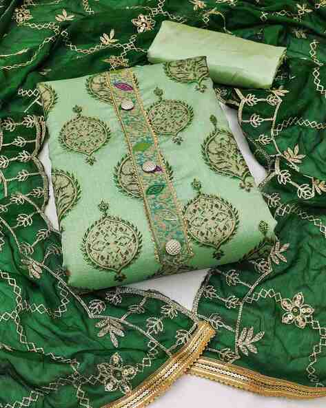 Linen Cotton HandWork Dress Material with Chiffon Dupatta – RKG SHOPPING