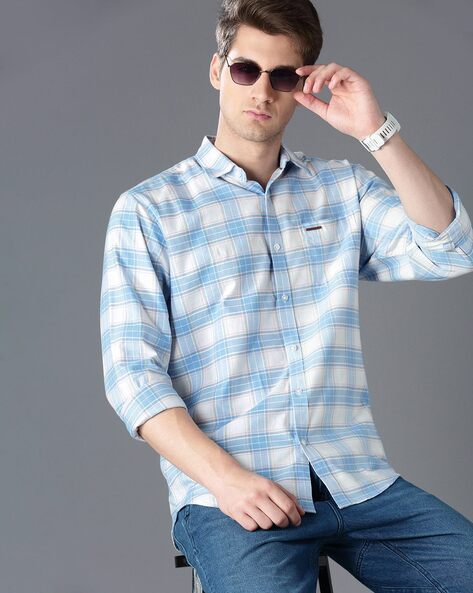 Men Checked Slim Fit Shirt