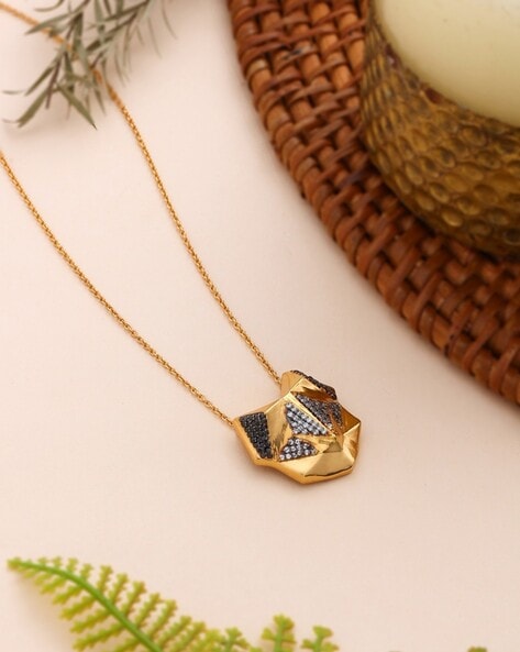 Geometric cat necklace sale