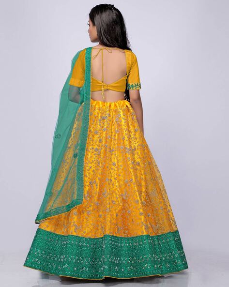 Navy and yellow cotton chaniya choli - G3-WLC13125 | G3nxt.com