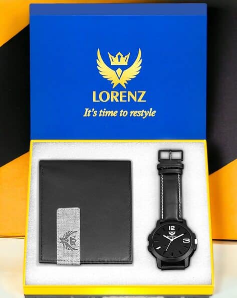 LORENZ CM-2060WL-18 Water-Resistant Analogue Watch & Wallet Set