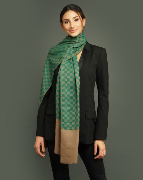 Checked Cashmere Wool Stole Price in India
