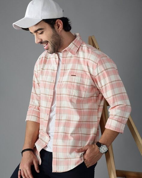 Men Checked Slim Fit Shirt