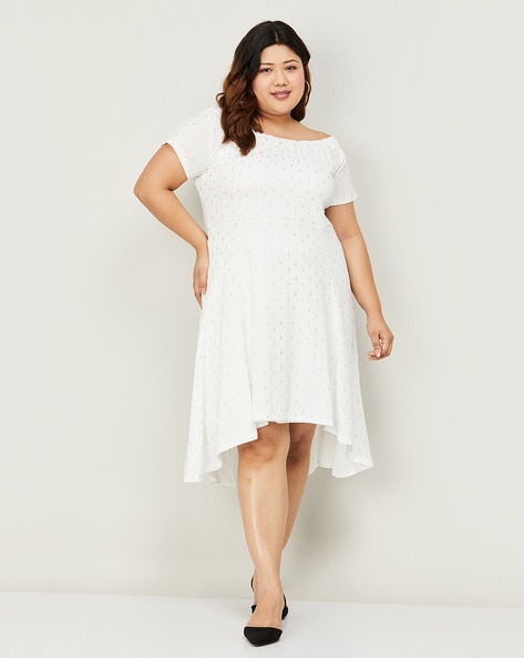 Plus size white dresses online sale