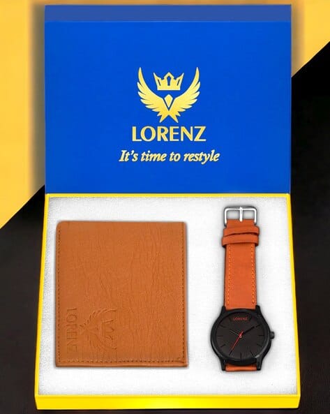 LORENZ CM-1049WL-TAN Analogue Wrist Watch with Wallet