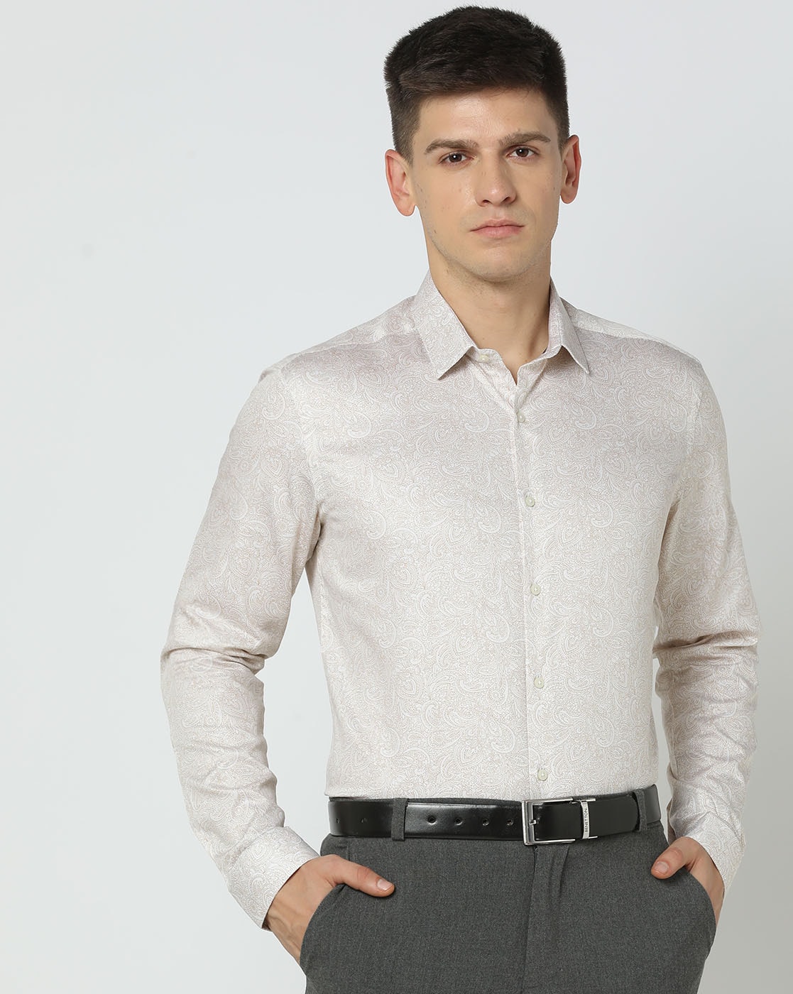 Buy Beige Shirts for Men by NETPLAY Online