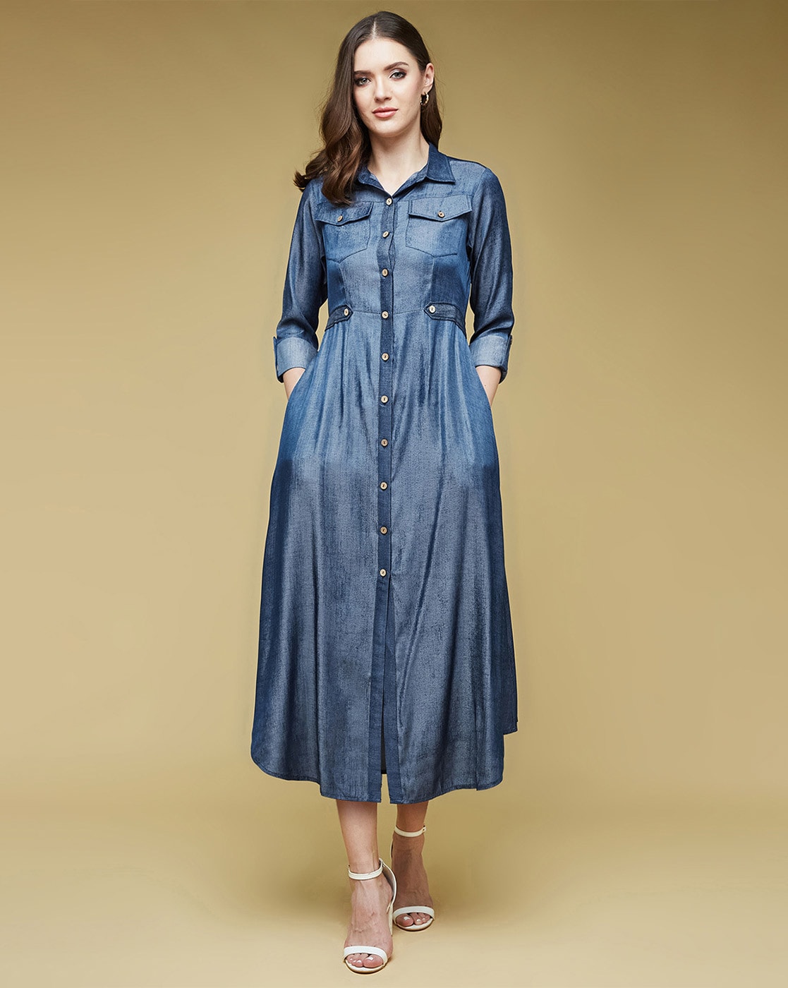 Denim Fringe Dress – Lane 201