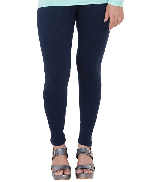 Cotton Legging Ankle Length | Leggings for Women and Girls colour=navy blue  size=XL