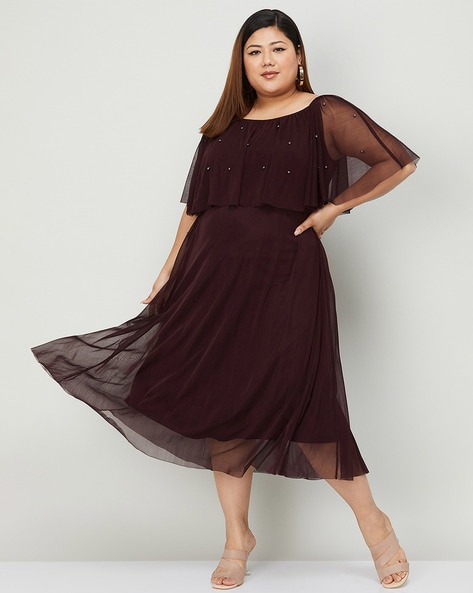 Embellished Plus Size A-Line Dress