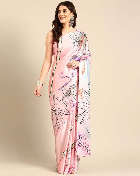 Buy Pink Sarees for Women by Indie Picks Online