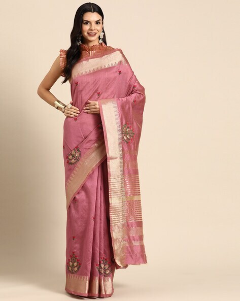 Buy Pink Sarees for Women by Indie Picks Online